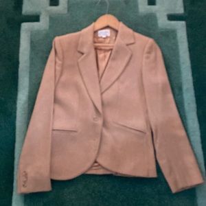 Classy & Professional Villager Light Brown Blazer.  38%wool, 20% poly.  Size 4